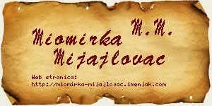 Miomirka Mijajlovac vizit kartica